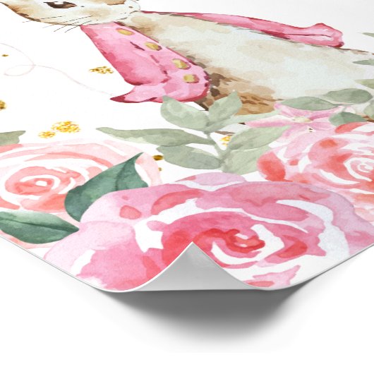 ラビットガール誕生日フォトマイルストーンポスター ポスター (角)