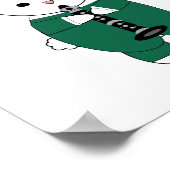 ラビットクラリネットマーチングバンドグリーンホワイト ポスター (角)