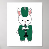 ラビットクラリネットマーチングバンドグリーンホワイト ポスター (正面)