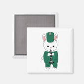 ラビットクラリネットマーチングバンドグリーンホワイト マグネット (正面/裏面)