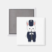 ラビットクラリネットマーチングバンドネイビーブルーホワイト マグネット (正面/裏面)