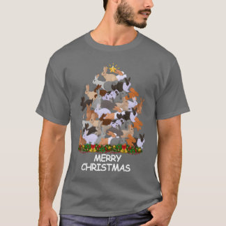 ラビットクリスマスクリスマスメリークリスマスギフト Tシャツ