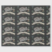 ラビットクリスマスホリデーグリーティングハレギフトラップ ラッピングペーパー (フラット)