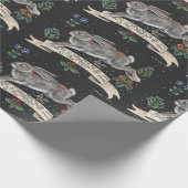 ラビットクリスマスホリデーグリーティングハレギフトラップ ラッピングペーパー (角)