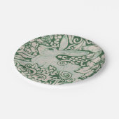 ラビットグリーンウッドランドバニー絵画ヘア ペーパープレート (アングル)