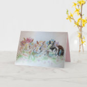 ラビットケイトバニーラビットウォーターカラー誕生日 カード (黄色い花)