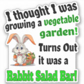 ラビットサラダバー – ガーデニングテーマ シール (正面)