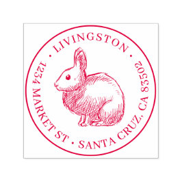 ラビットスケッチラウンドファミリー名&差出人住所 セルフインキングスタンプ