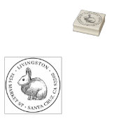 ラビットスケッチラウンドファミリー名&差出人住所 ラバースタンプ (押印)