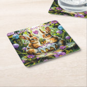 ラビットズガーデンバースデーパーティー スクエアペーパーコースター (アングル)