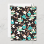 ラビットティーパーティーパターンII ポストカード (正面/裏面)