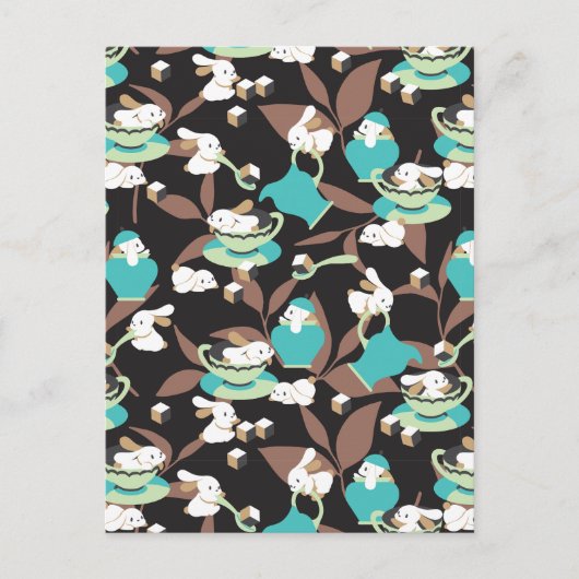 ラビットティーパーティーパターンII ポストカード (正面)