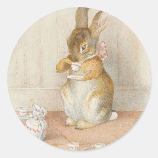 ラビットティーパーティー- Beatrix Potter ラウンドシール (正面)