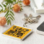 ラビットノルディックスカンジナビアフォークアート キーホルダー (側面)