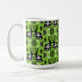 ラビットノルディックスカンジナビアフォークアート コーヒーマグカップ