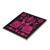 ラビットノルディックスカンジナビアフォークアート タイル (側面)