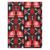 ラビットノルディックスカンジナビアフォークアート テーブルクロス (正面)