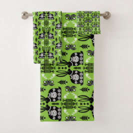 ラビットノルディックスカンジナビアフォークアート バスタオルセット