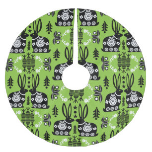 ラビットノルディックスカンジナビアフォークアート ブラッシュドポリエステルツリースカート