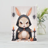 ラビットハロウィーンかわいい可愛いおもしろい動物魔法 招待状 (スタンド正面)