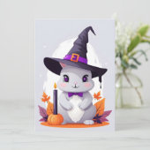 ラビットハロウィーンかわいい可愛いおもしろい動物魔法 招待状 (スタンド正面)