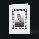 ラビットバイウォーターハッピーホリデーズフォールドホリデーカー シーズンカード<br><div class="desc">水の幸せな休日によるこのウサギのカードは古い世界の魅力を体現し素晴らし、黒と白のペンとインクのイラストレーションは、テクスチャ付きの背景に窪んでいる。正面に文字なし。中読 – 「温かりと光で満たされた季節。ハッピーホリデー！」 ハヌカー、クリスマス、冬の至など、お客様のリストに載っているすべての人に最適なカードだ。..そして、あなたの季節は暖かさと光で満たされますように！</div>