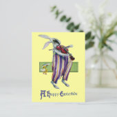 ラビットバイオリニストヴィンテージイースター シーズンポストカード (スタンド正面)