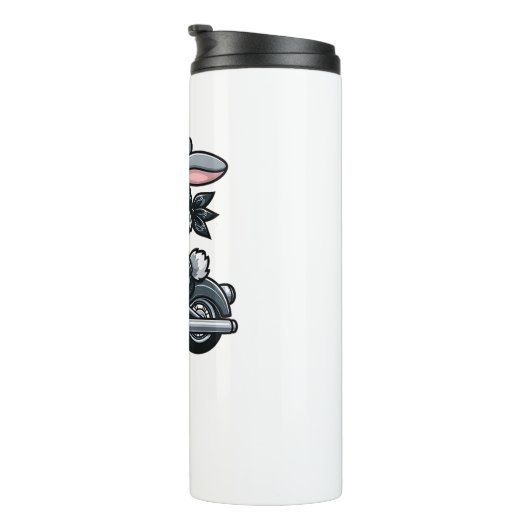 ラビットバイクもしくは自転車に乗る人ペットおもしろいバイク タンブラー (回転右)