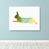 ラビットバニーアートシルエット キャンバスプリント (インサイチュ (ウッドフロア))