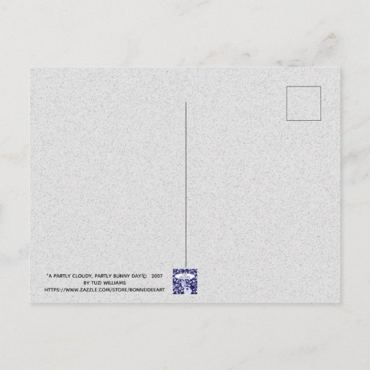 ラビットバニーウォッチングクラウドおもしろいウォーターカラーアートP ポストカード (裏面)