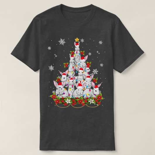 ラビットバニークリスマスツリーオーナメントデコール Tシャツ (デザイン正面)