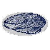 ラビットバニーコバルトブルーインクスケッチアート カッティングボード (角)