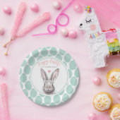 ラビットバニーハッピーイースターアニマルアートキュートパステル ペーパープレート (パーティー)