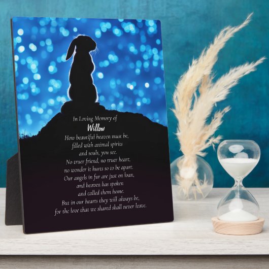 ラビットバニーメモリアルプラーク名前をカスタムする フォトプラーク (側面)