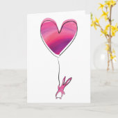 ラビットバレンティインカード カード (黄色い花)