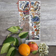 ラビットバードジャコビーンフローラタイル壁画8pc L行1