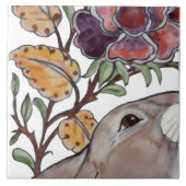 ラビットバードジャコビーンフローラタイル壁画8pc L行2 タイル (正面)