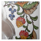 ラビットバードジャコビーンフローラタイル壁画8pc R行3 タイル (正面)