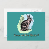 ラビットパステルTシャツの年,マグカップ,カード,ギフト シーズンポストカード (正面/裏面)