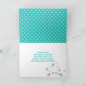 ラビットピンクとターコイズブルーエッグハッピーイースター カード (内部)