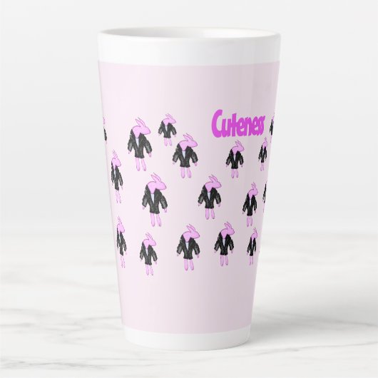 ラビットピンクの可愛さ カフェラテマグ (正面)