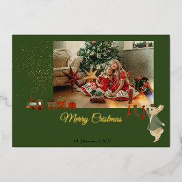 ラビットピーターのクリスマスホリデーカード 箔シーズンカード