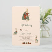 ラビットピーターのクリスマス1st誕生日招待状 招待状 (スタンド正面)