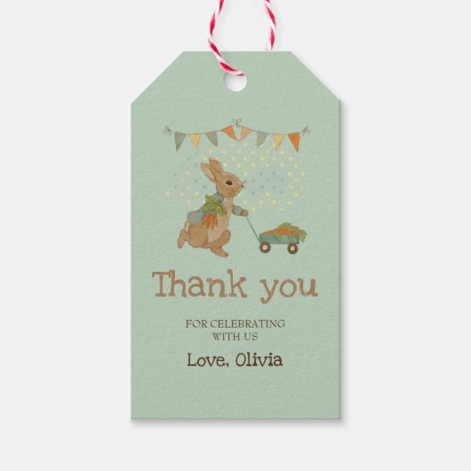 ラビットピーターサンキューユーラベル ギフトタグ (正面)