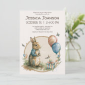 ラビットピーターベビーシャワー招待状 招待状 (スタンド正面)