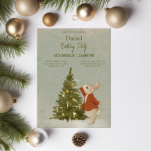 ラビットピーターリсストマス誕生日招待状