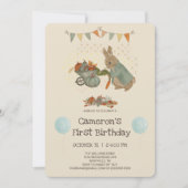 ラビットピーター秋子供の誕生日招待状 招待状 (正面)