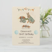 ラビットピーター秋子供の誕生日招待状 招待状 (スタンド正面)