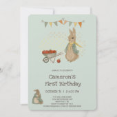 ラビットピーター秋子供の誕生日招待状 招待状 (正面)