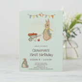 ラビットピーター秋子供の誕生日招待状 招待状 (スタンド正面)